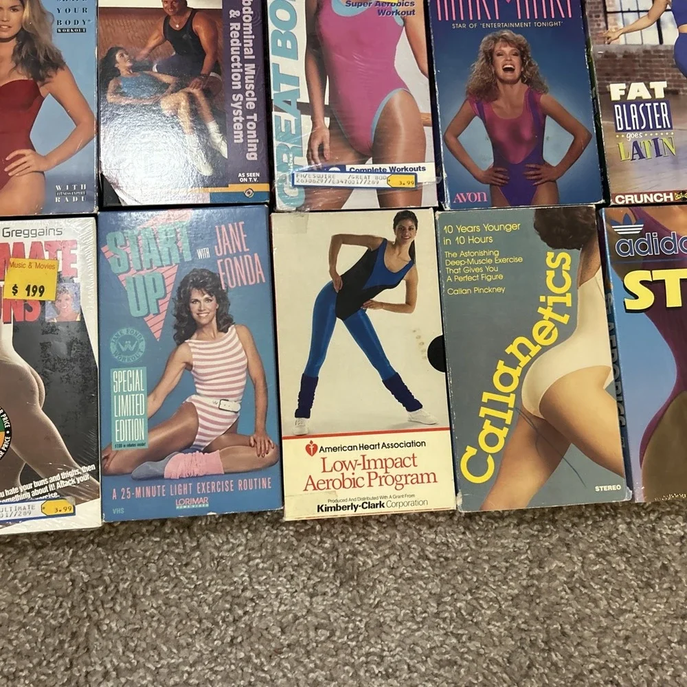 Fitness VHS Lot Of 22 Workout Videos Sealed/Used Joe Weider/‎ Tony Little Etc